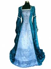 Deluxe ladies Medieval Renaissance Costume And Headdress Size 12 - 14